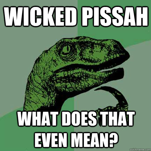 Wicked pissah What does that even mean? - Wicked pissah What does that even mean?  Philosoraptor