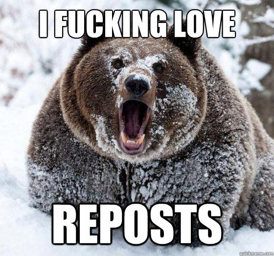 I FUCKING LOVE Reposts  Confession Bear