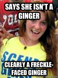 says she isn't a ginger clearly a freckle-faced ginger  - says she isn't a ginger clearly a freckle-faced ginger   Ginger scene girl