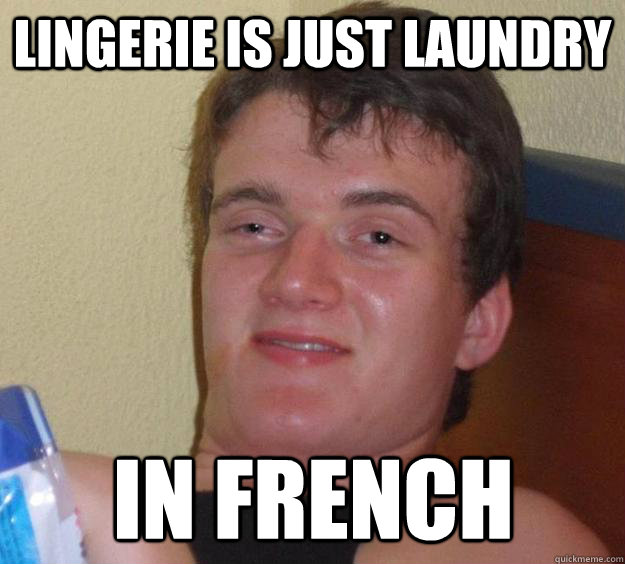 Lingerie is just laundry  in french  10 Guy