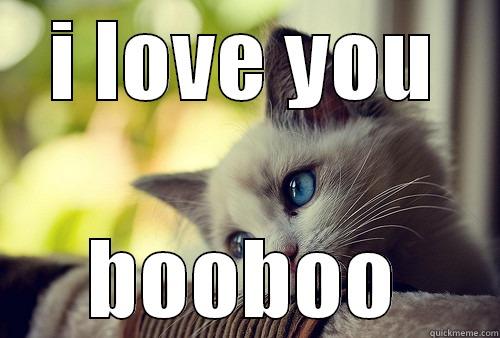 I LOVE YOU BOOBOO First World Problems Cat