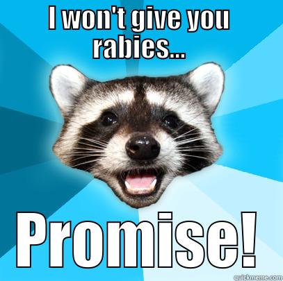 I WON'T GIVE YOU RABIES... PROMISE! Lame Pun Coon