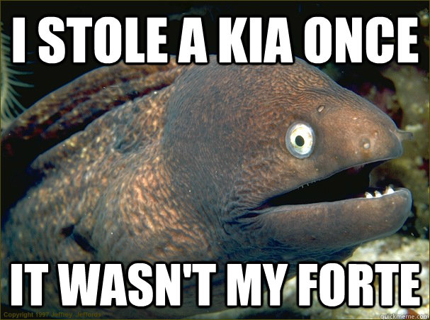 I stole a Kia once it wasn't my forte - I stole a Kia once it wasn't my forte  Bad Joke Eel