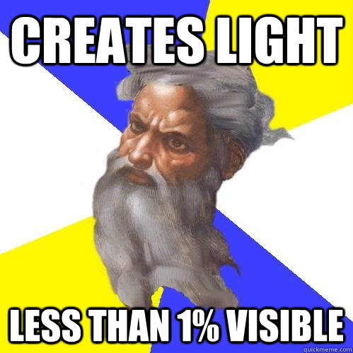 creates Light less than 1% visible - creates Light less than 1% visible  Advice God