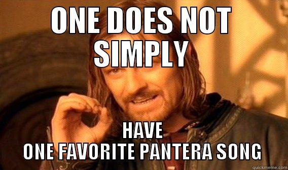 ONE DOES NOT SIMPLY HAVE ONE FAVORITE PANTERA SONG One Does Not Simply