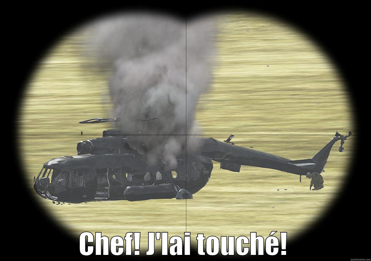 crash helicoptere -  CHEF! J'LAI TOUCHÉ! Misc