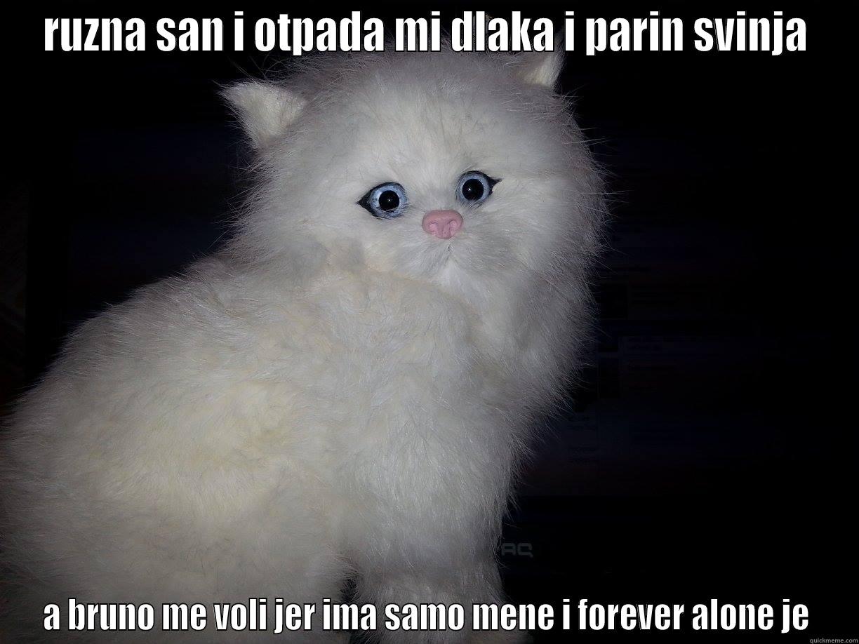 RUZNA SAN I OTPADA MI DLAKA I PARIN SVINJA A BRUNO ME VOLI JER IMA SAMO MENE I FOREVER ALONE JE Misc