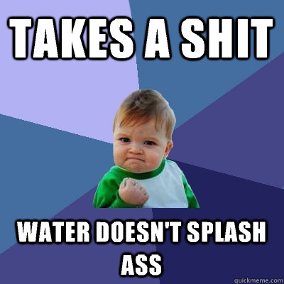 takes a shit water doesn't splash ass  Success Kid