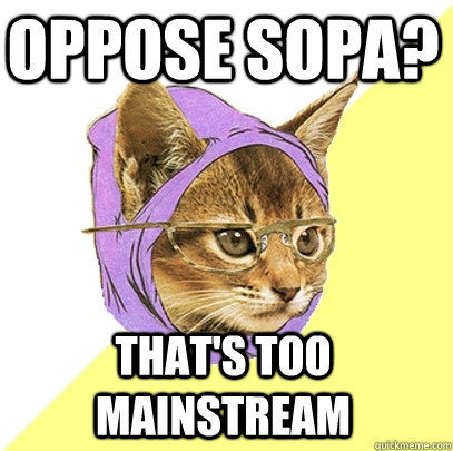 Oppose SOPA? That's too mainstream  Hipster Kitty