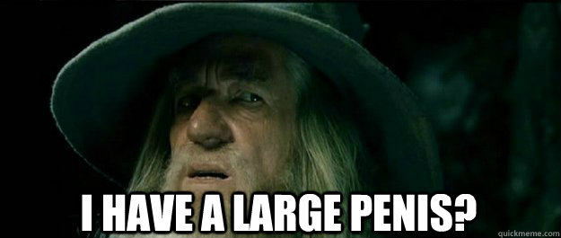  I have a large penis?  Gandalf