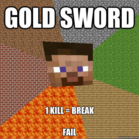 GOLD SWORD 1 kill = break

Fail - GOLD SWORD 1 kill = break

Fail  Minecraft