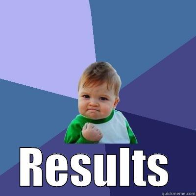 Results, hell yeah! -  RESULTS Success Kid