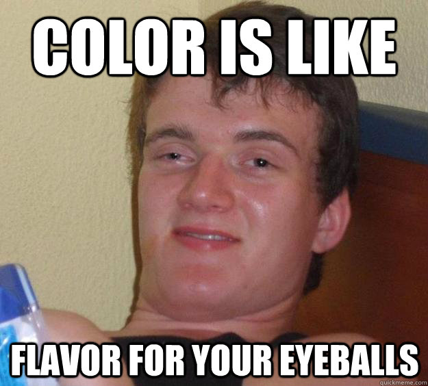 color is like flavor for your eyeballs  10 Guy