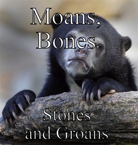 MOANS, BONES STONES AND GROANS Confession Bear