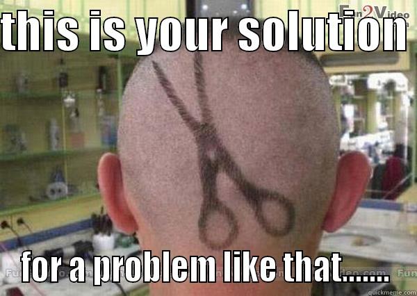 nice and fun solution - THIS IS YOUR SOLUTION  FOR A PROBLEM LIKE THAT....... Misc