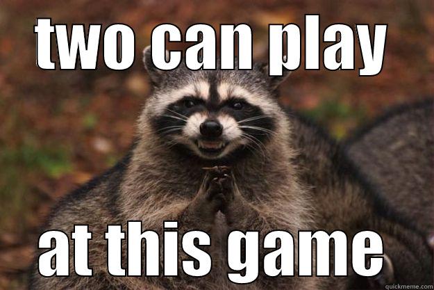 2 can play - TWO CAN PLAY AT THIS GAME Evil Plotting Raccoon