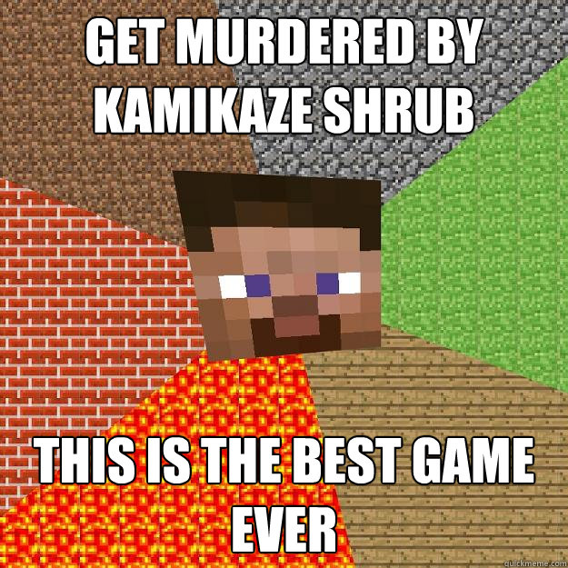 get murdered by kamikaze shrub this is the best game ever  Minecraft