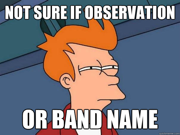 Not Sure if observation or band name  Futurama Fry