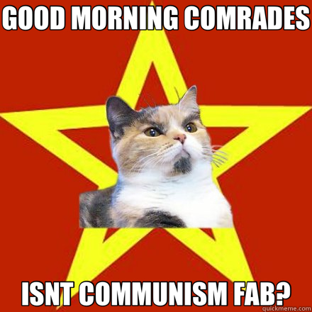 GOOD MORNING COMRADES ISNT COMMUNISM FAB?  Lenin Cat