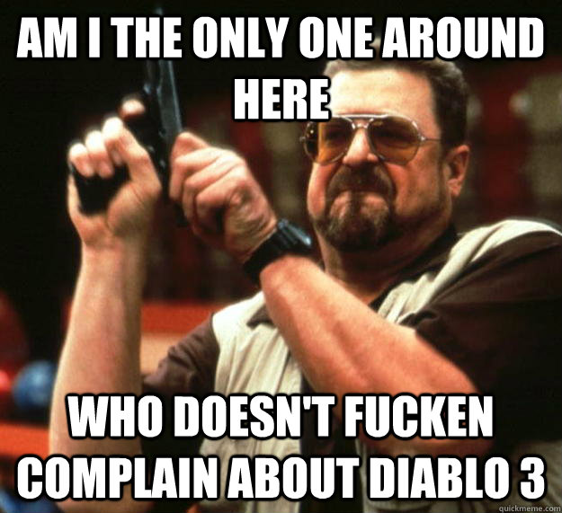 am I the only one around here Who doesn't fucken complain about Diablo 3  Angry Walter