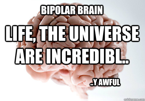 Bipolar Brain Life, the universe are incredibl.. ..y awful  Scumbag Brain