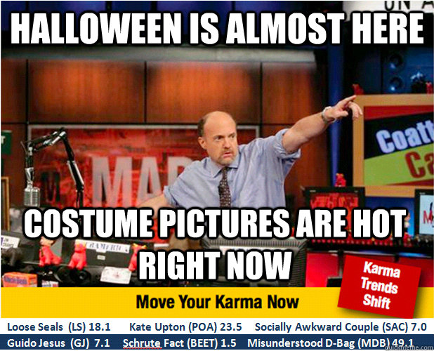 Halloween is almost here Costume pictures are hot right now  Jim Kramer with updated ticker