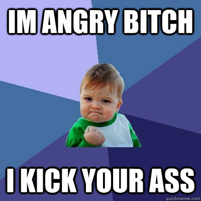 im angry bitch i kick your ass  Success Kid