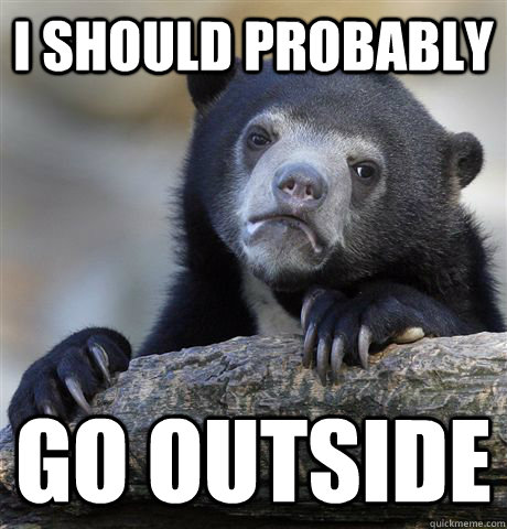 I should probably go outside - I should probably go outside  Confession Bear