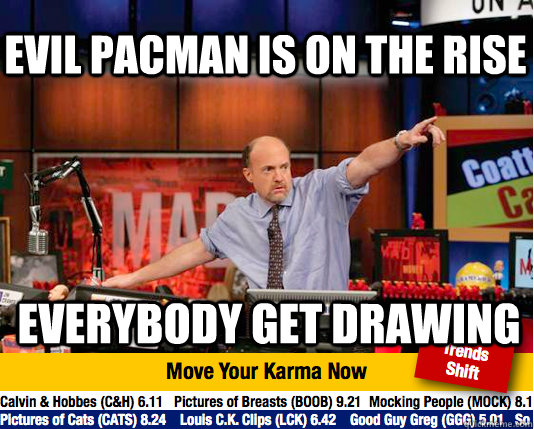 evil pacman is on the rise everybody get drawing  Mad Karma with Jim Cramer