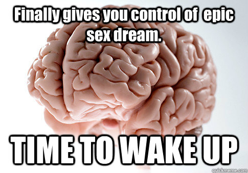 Finally gives you control of  epic sex dream. TIME TO WAKE UP   Scumbag Brain