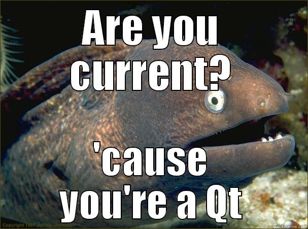 ARE YOU CURRENT? 'CAUSE YOU'RE A QT Bad Joke Eel