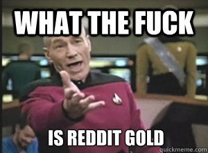 what the fuck is reddit gold  Annoyed Picard