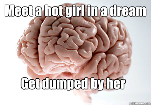 Meet a hot girl in a dream Get dumped by her  Scumbag Brain