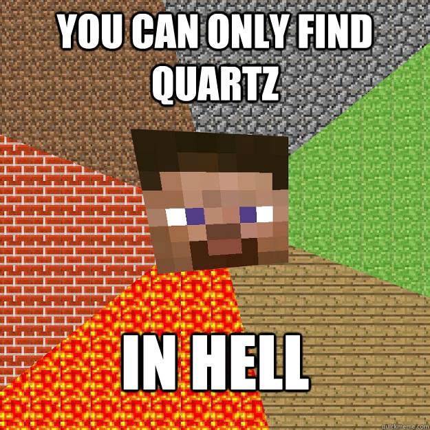 you can only find quartz in hell  Minecraft