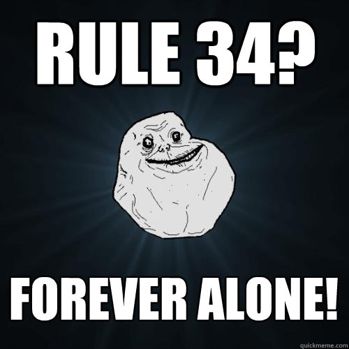 Rule 34? No... Forever alone!  Forever Alone