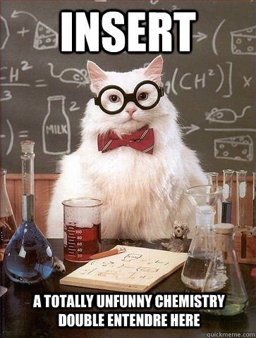 Insert A totally unfunny chemistry double entendre here  Chemistry Cat