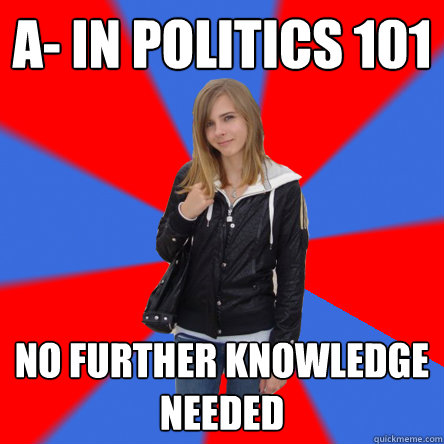 A- in Politics 101 no further knowledge needed  
