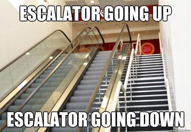 Escalator going up Escalator going down - Escalator going up Escalator going down  Good Guy Store