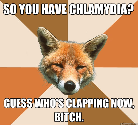 SO YOU HAVE CHLAMYDIA? GUESS WHO'S CLAPPING NOW, BITCH.  Condescending Fox