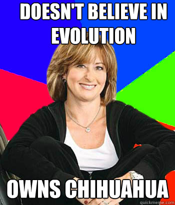 Doesn't believe in evolution owns chihuahua  Sheltering Suburban Mom