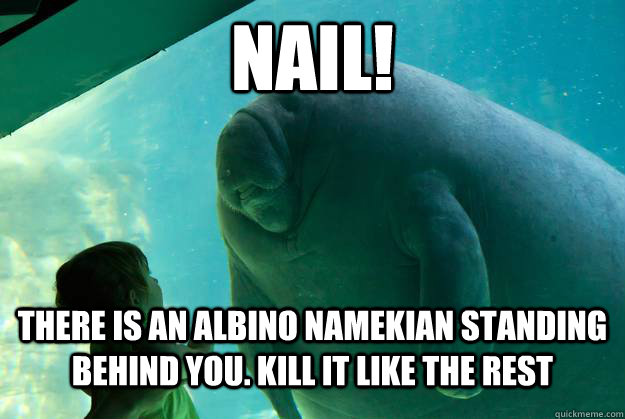 Nail! There is an albino namekian standing behind you. KILL IT LIKE THE REST  Overlord Manatee