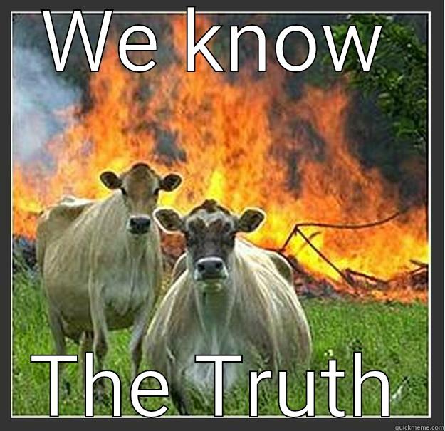 WE KNOW THE TRUTH Evil cows