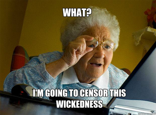 WHAT? I'M GOING TO CENSOR THIS WICKEDNESS  Grandma finds the Internet