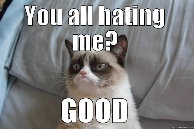 You all hating me? - YOU ALL HATING ME? GOOD Grumpy Cat