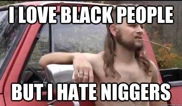 I love black people but i hate niggers  Almost Politically Correct Redneck