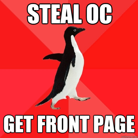 steal oc get front page  Socially Awesome Penguin