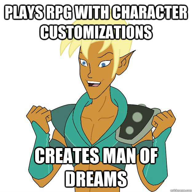 Plays rpg with character customizations creates man of dreams - Plays rpg with character customizations creates man of dreams  Gaymer Xandir