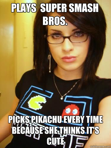 Plays  Super Smash Bros. Picks Pikachu every time because she thinks it's cute  Cool Chick Carol