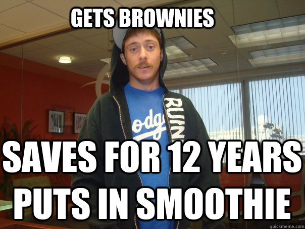 gets brownies saves for 12 years puts in smoothie  chef jon