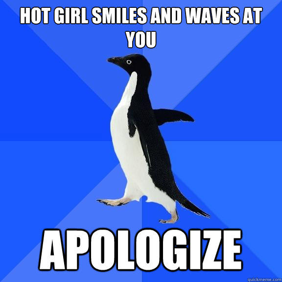 Hot girl smiles and waves at you Apologize  